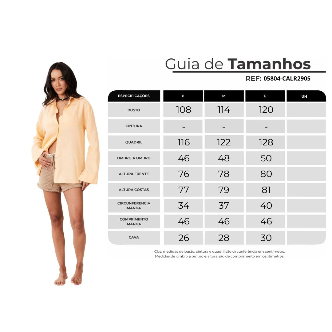 Camisa 100% Linho Cambraia Rosé Yacamim A3