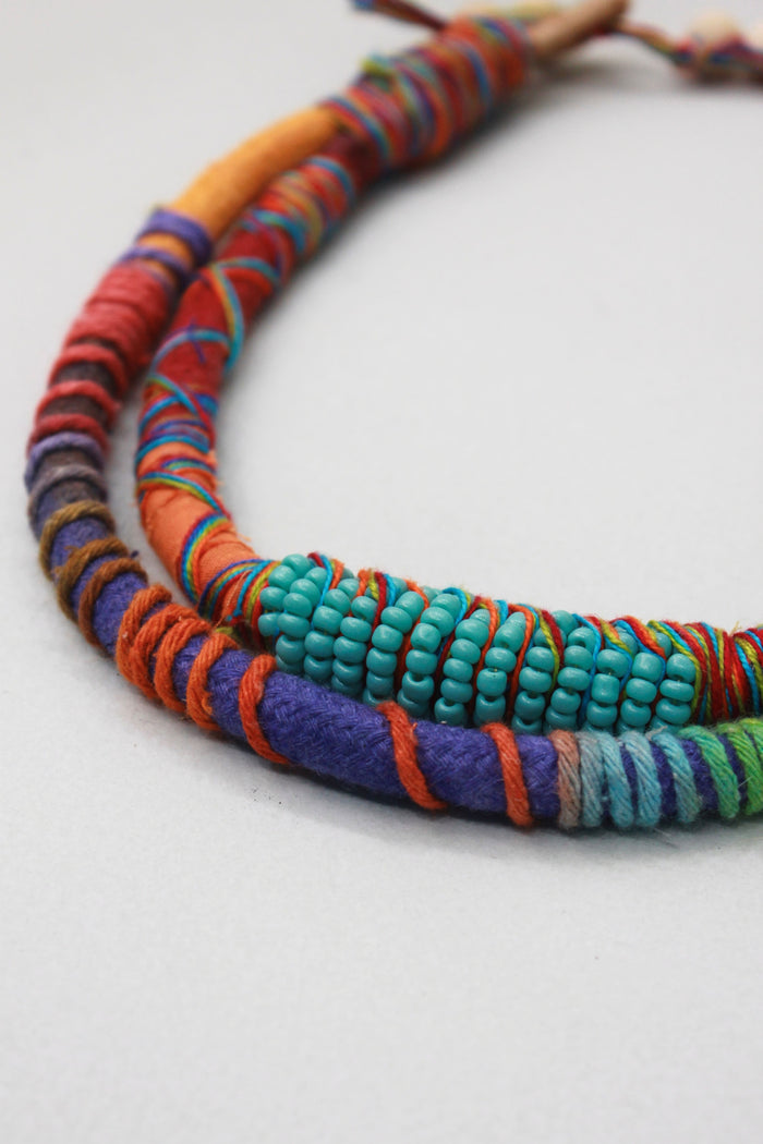 Colar Artesanal De Cordas Coloridas Yacamim #389