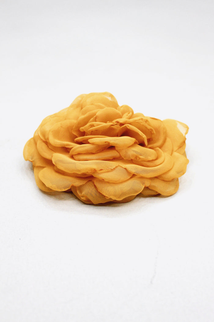 Presilha De Cabelo Flor De Tule Amarelo Yacamim #438