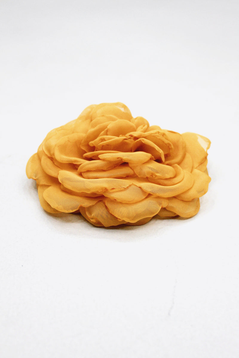 Presilha De Cabelo Flor De Tule Amarelo Yacamim #438