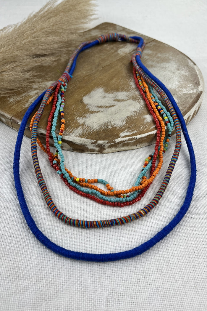 Colar Artesanal De Cordas Coloridas Yacamim #252