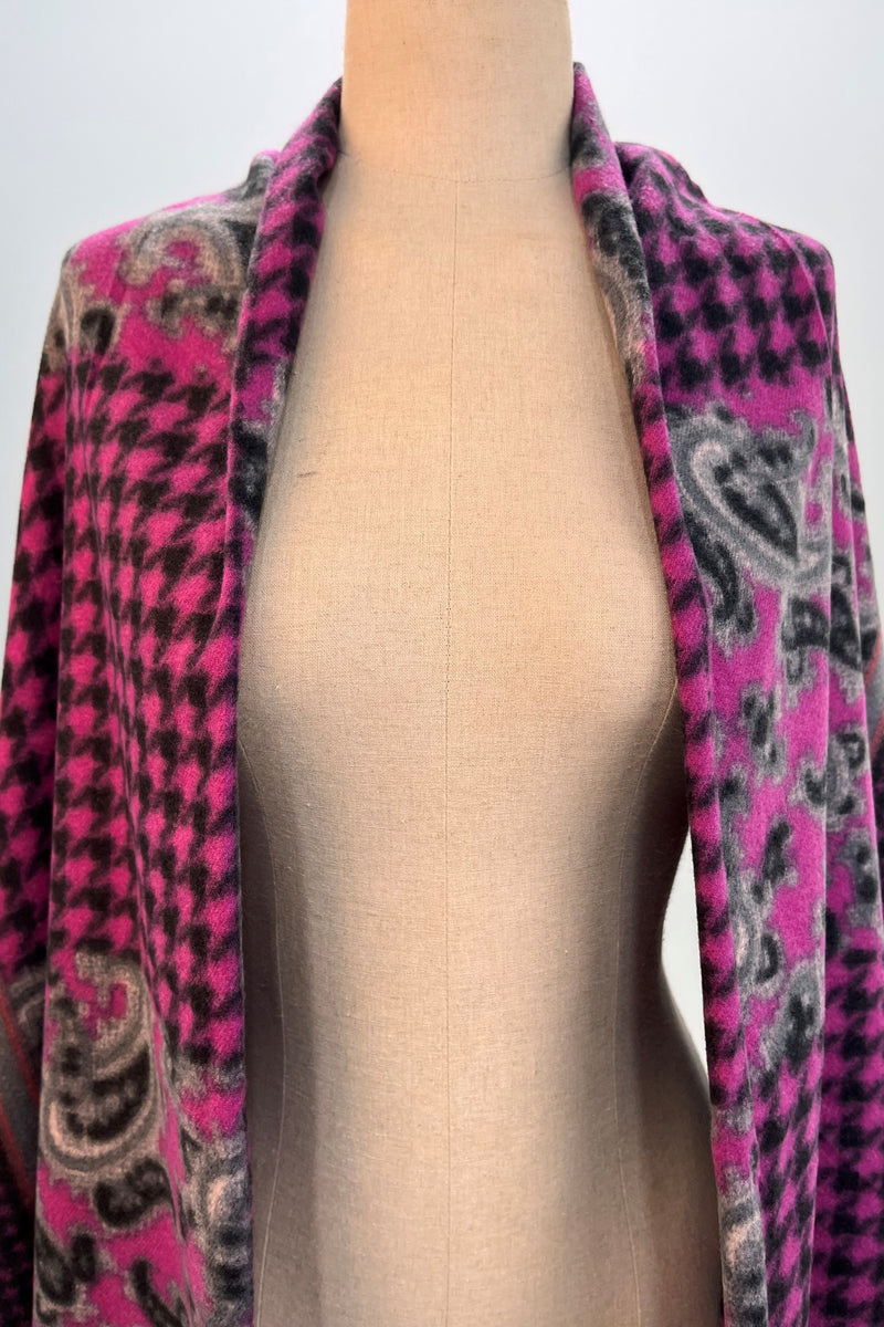 Cachecol Manta Cashmere Rosa Xadrez Yacamim #328