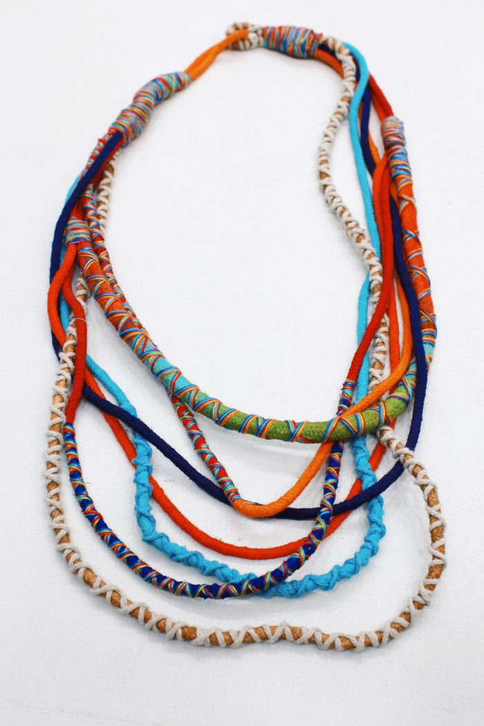 Colar Artesanal De Cordas Coloridas Yacamim #573