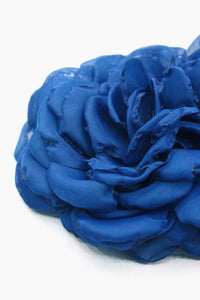 Presilha De Cabelo Flor De Tule Azul Marinho Yacamim #437