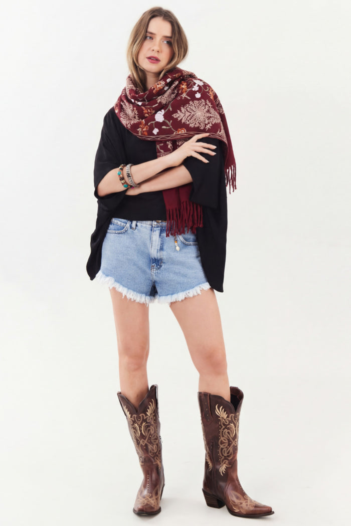 Cachecol Cashmere Vinho Yacamim #892