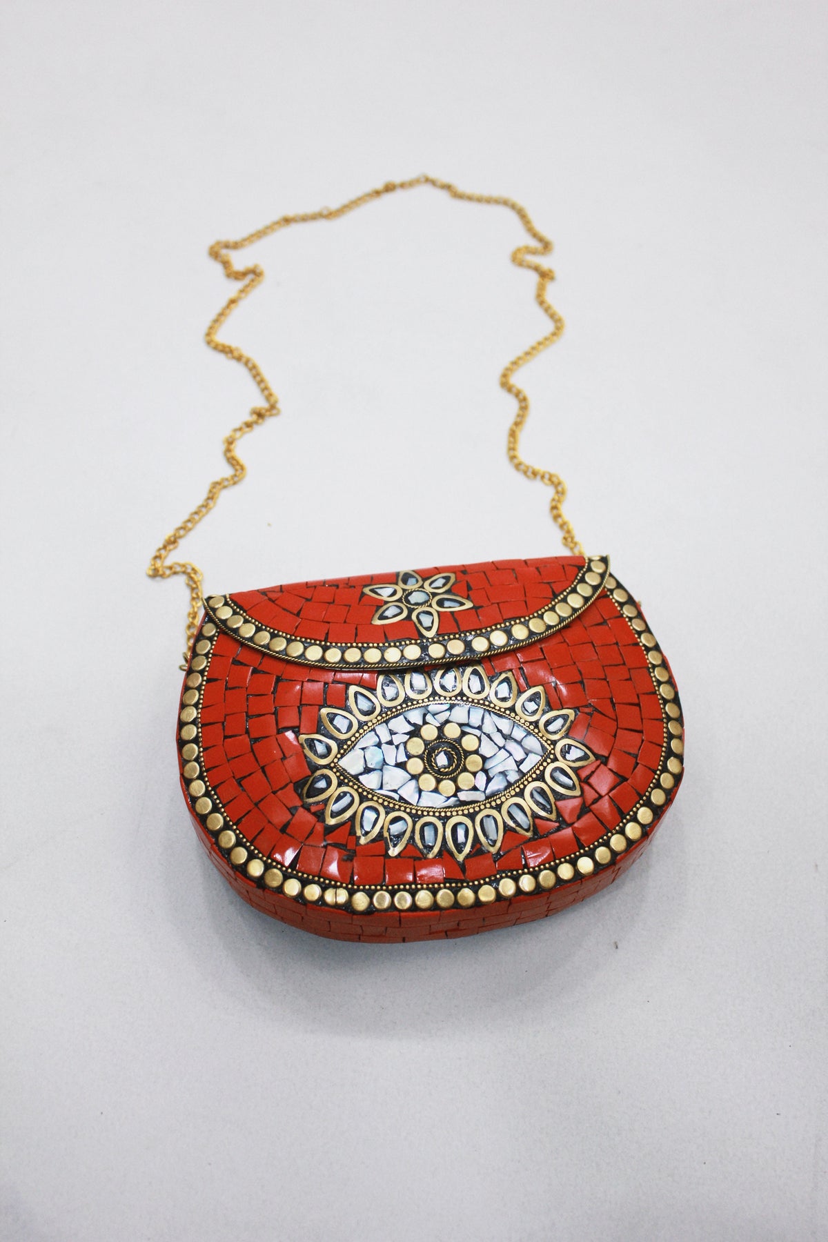 Bolsa De Mão Mosaico Vermelha Yacamim #528