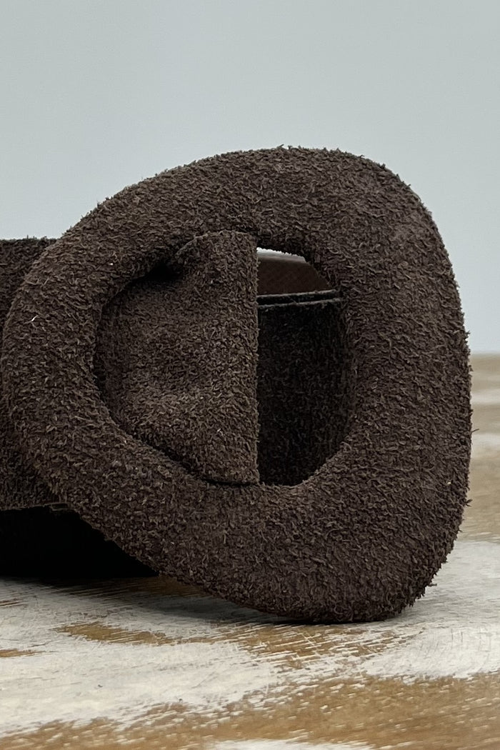 Cinto Com Fivela De Couro Marrom Yacamim #188