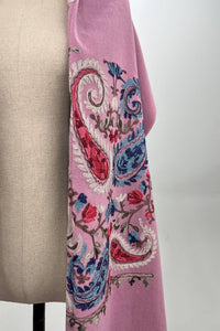 Cachecol Cashmere Rosa Bordado Yacamim #162