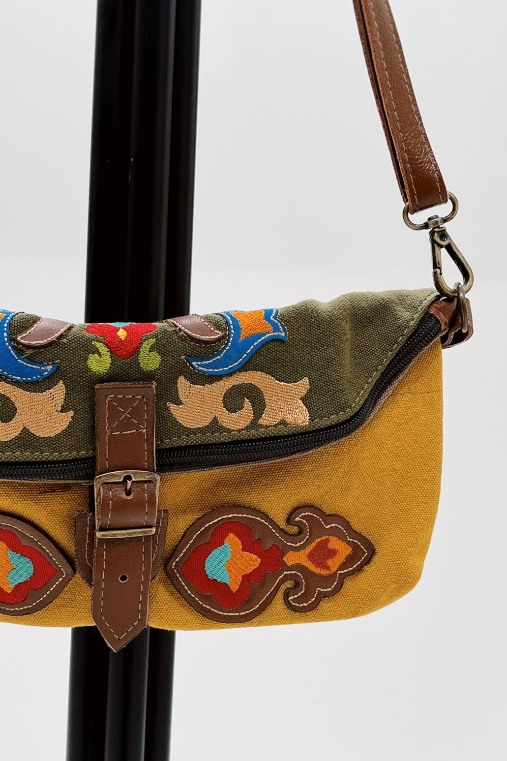 Bolsa Pochete De Lona Artesanal Yacamim #772