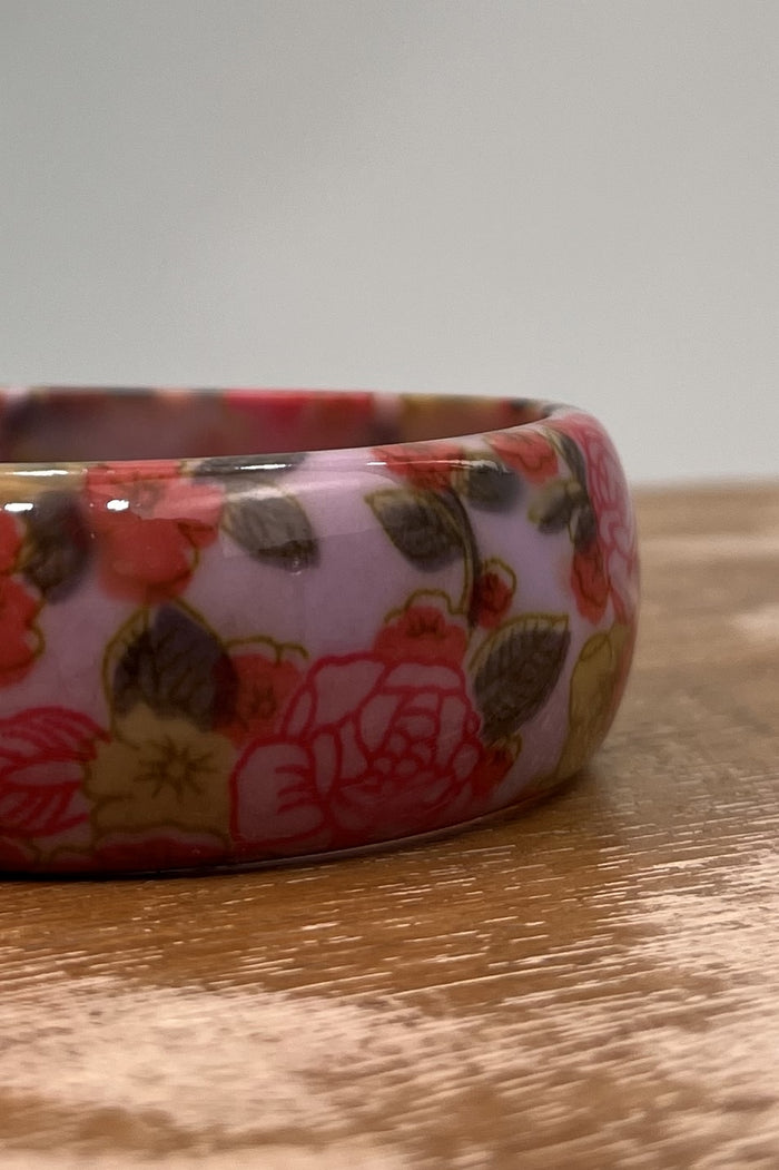 Pulseira Bracelete Estampa Floral Lilás Yacamim #274