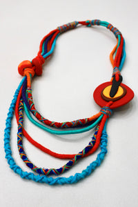Colar Artesanal De Cordas Coloridas Yacamim #387