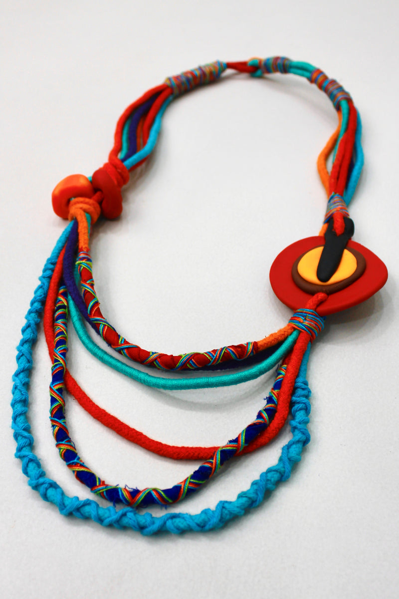 Colar Artesanal De Cordas Coloridas Yacamim #387