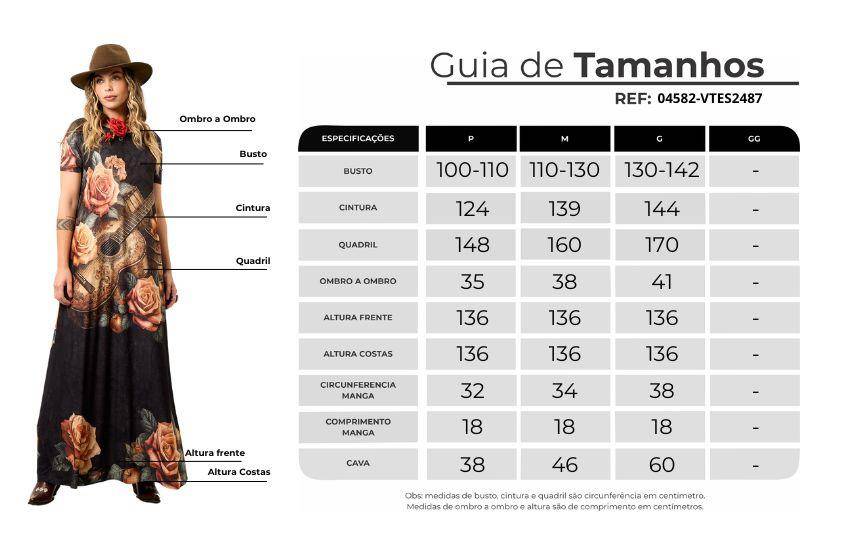 Vestido Longo De Mangas Curtas Grafite Estampa De Violão Yacamim