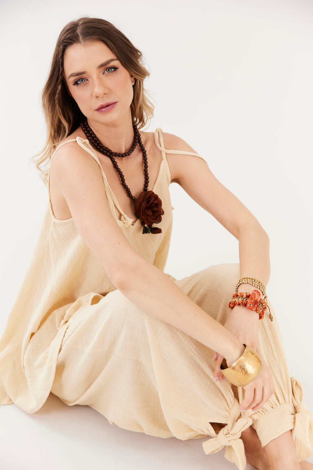 Bata Gaze Marrakesh Alças De Amarrar Bege Yacamim A29