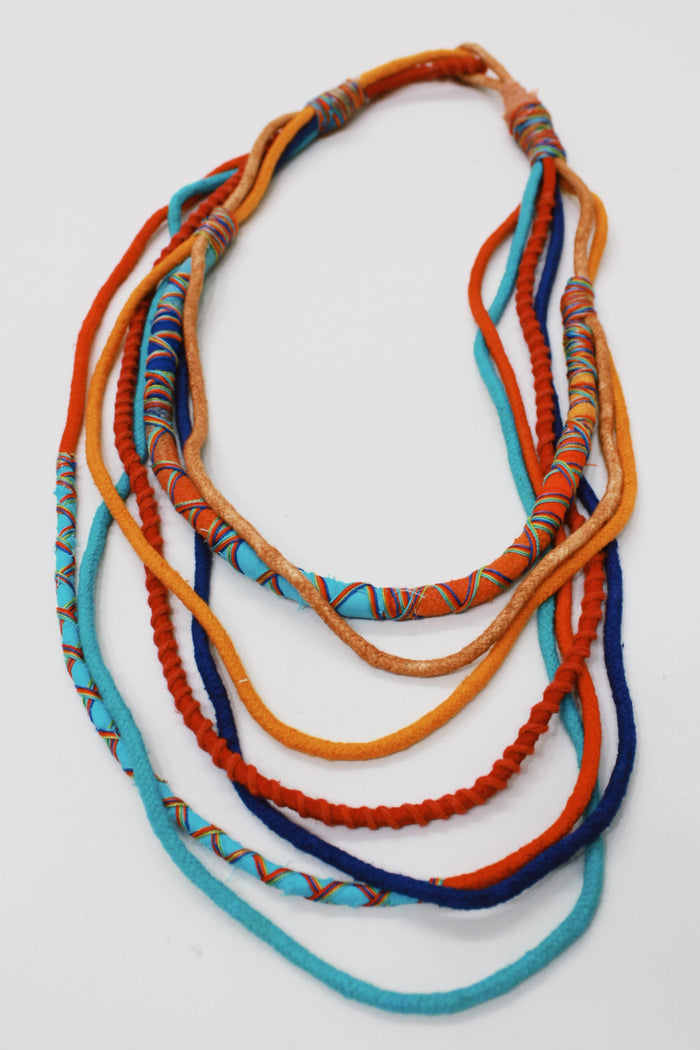 Colar Artesanal De Cordas Coloridas Yacamim #753