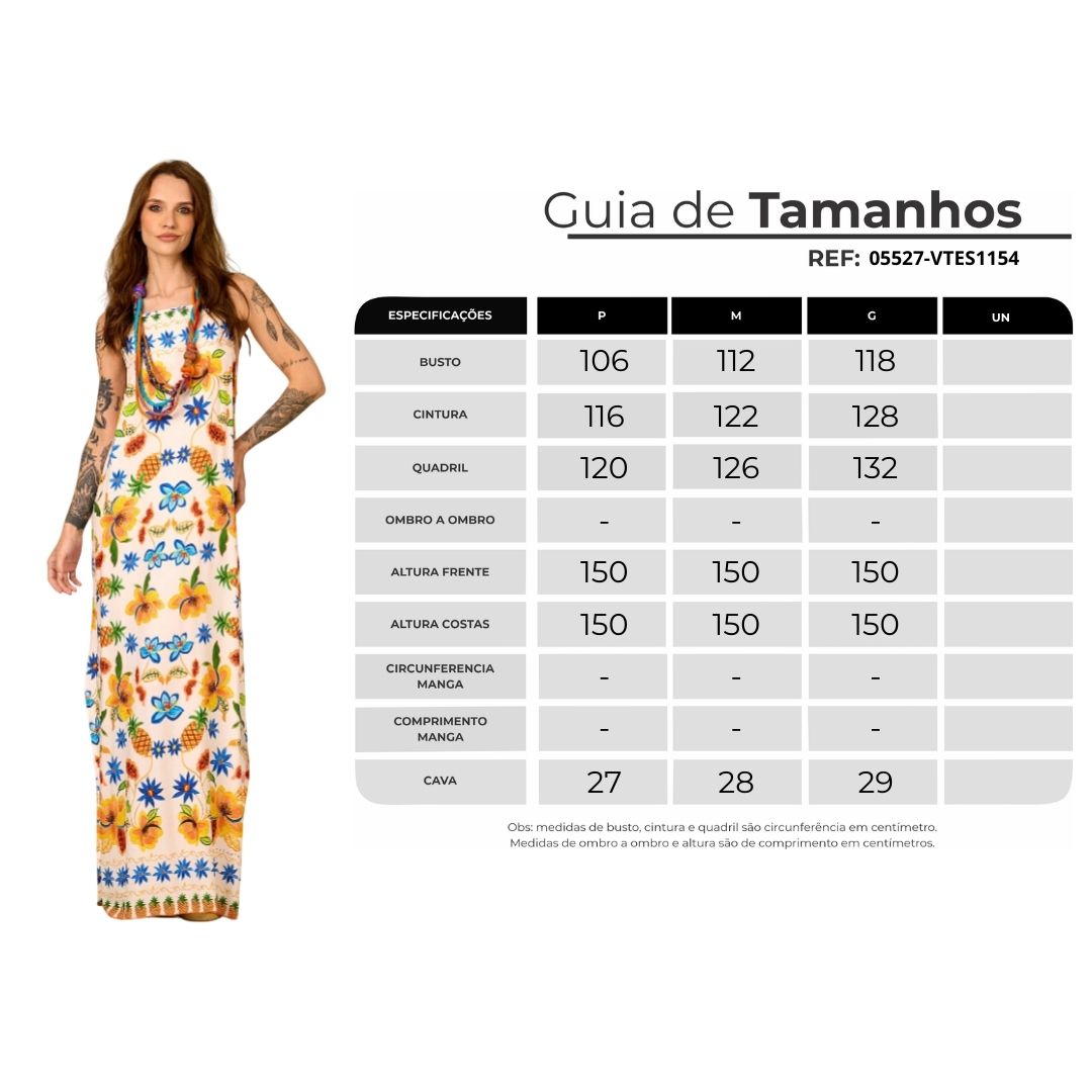 Vestido Longo De Alças Bege Estampa De Abacaxi Yacamim C12