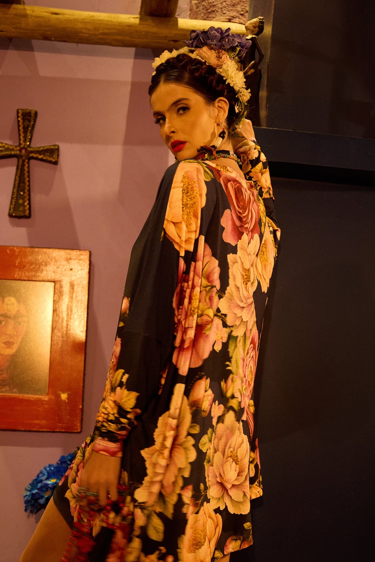 Bata Ampla Azul Royal Nossa Senhora De Guadalupe Yacamim B30