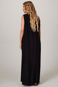 Vestido Regata Linho Midi Preto Yacamim D10/11/12