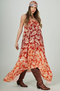 Vestido Longo Marrom Degradê Coleção Bahêa Yacamim D3