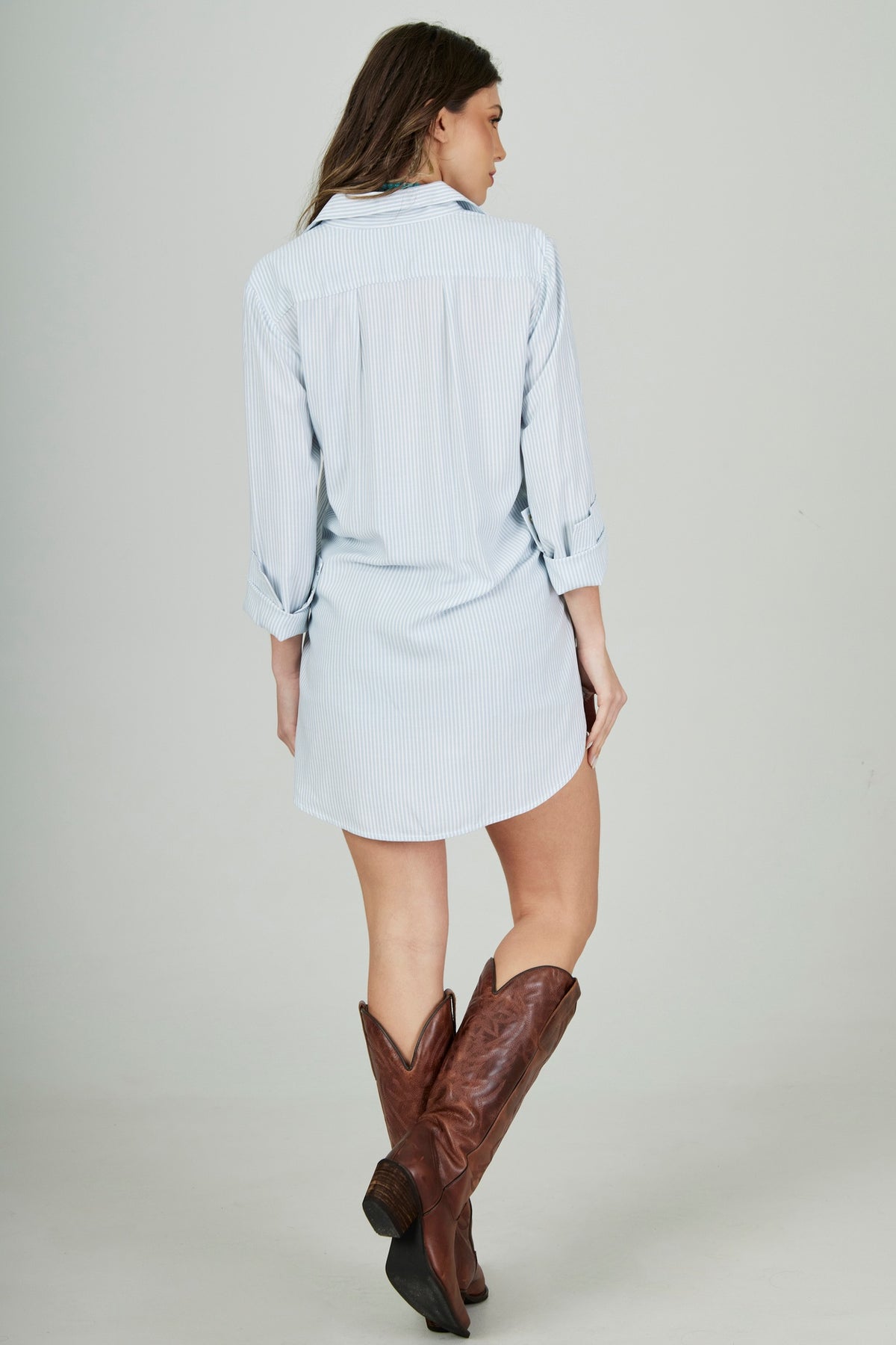 Chemise Amplo Azul Listrado Yacamim M6