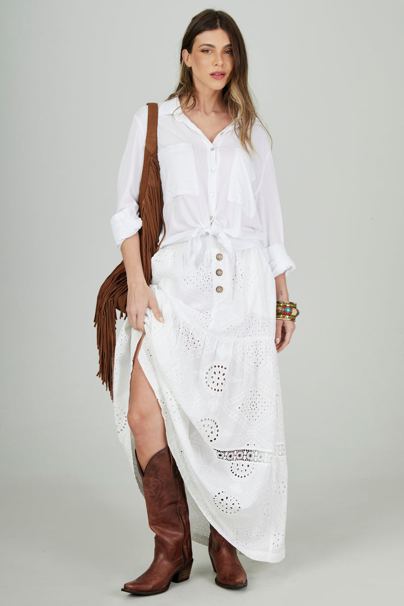 Saia Longa Broderie Branco Yacamim G6