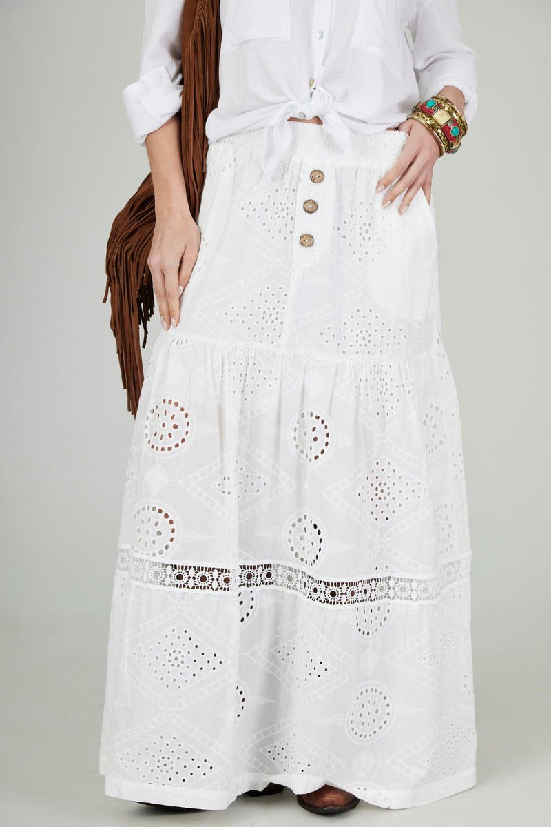 Saia Longa Broderie Branco Yacamim G6