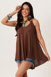 Bata Ampla 100% Algodão Gaze Marrakesh Marrom Yacamim B11