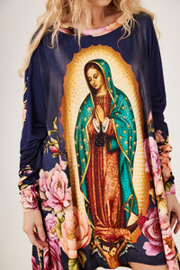 Bata Ampla Azul Royal Nossa Senhora De Guadalupe Yacamim B30