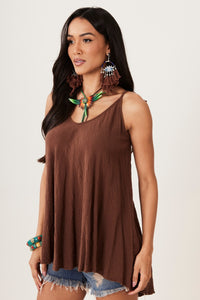 Bata Ampla 100% Algodão Gaze Marrakesh Marrom Yacamim B11