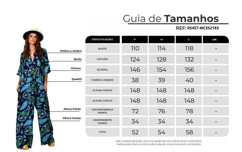 Macacão Longo Pantalona Preto Estampa Paisley Yacamim O5