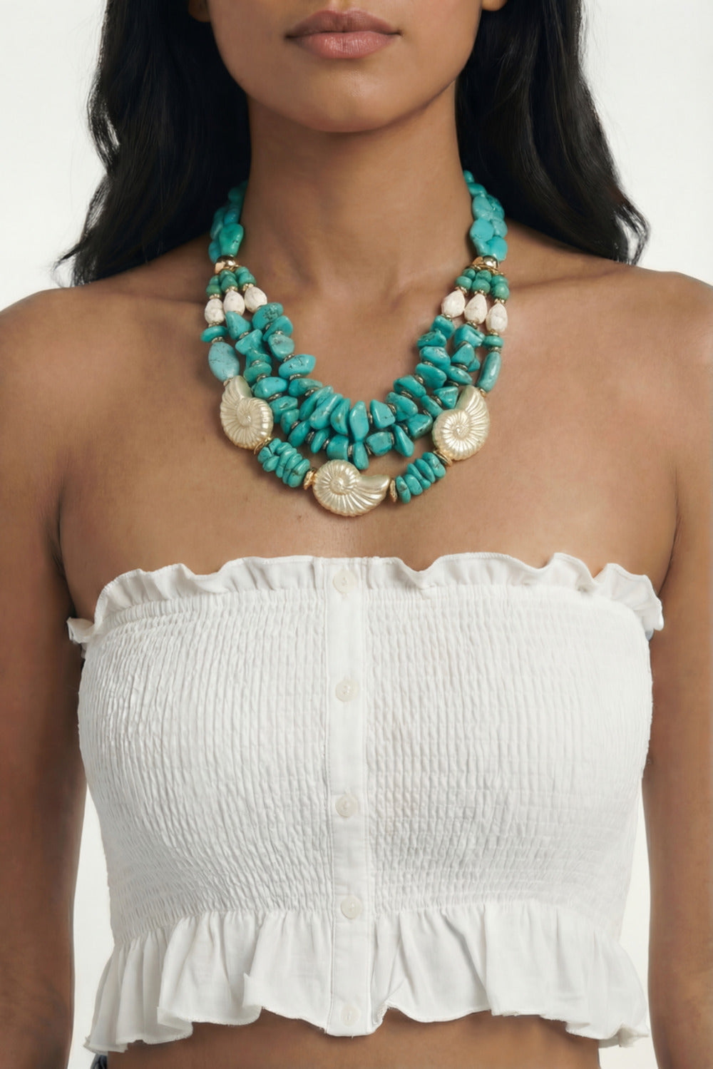 Colar Artesanal Com Pedras Verdes Yacamim #714