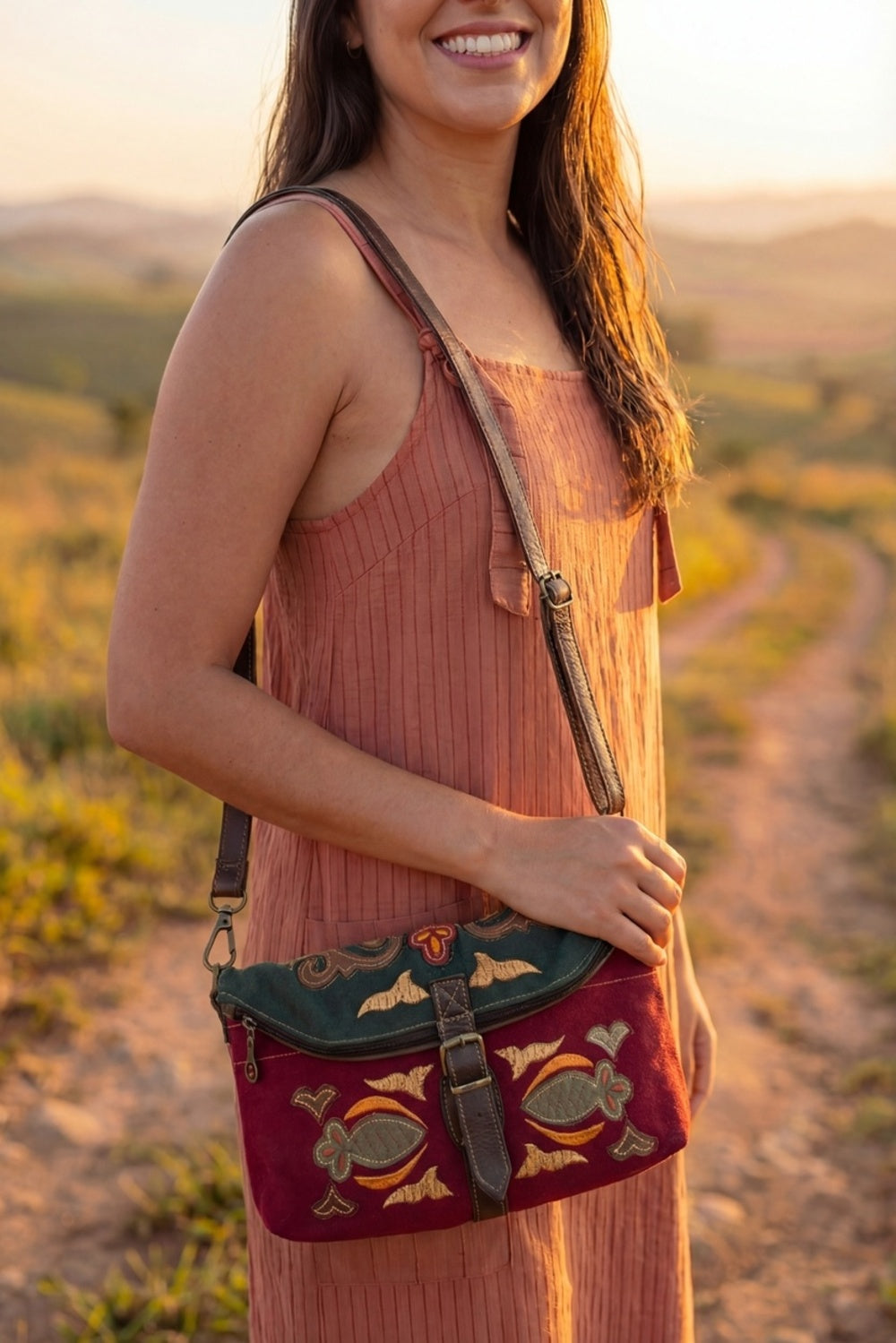 Bolsa Pochete De Lona Artesanal Yacamim #770